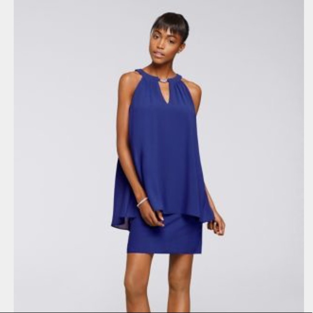 NWT Jessica Howard blue chiffon dress